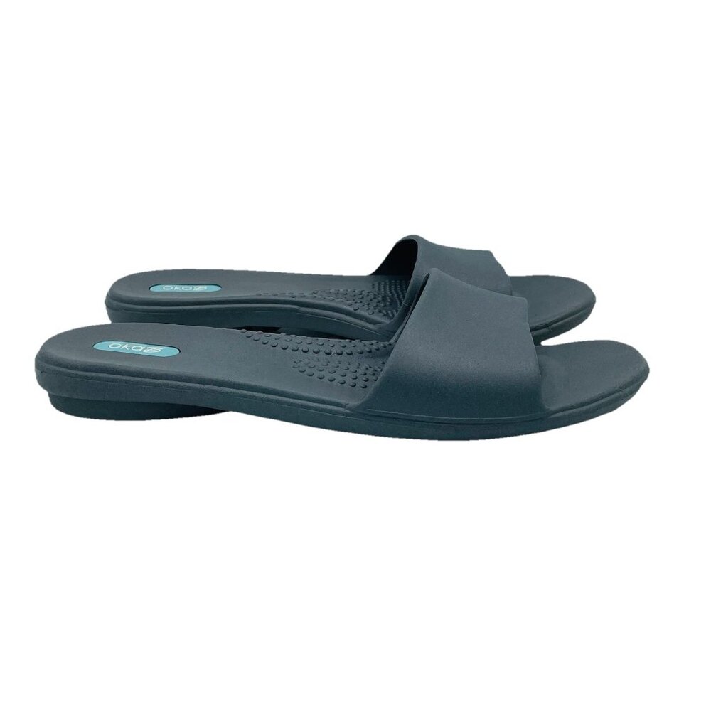 Oka B Sandals Women's Size 8.5-9.5 (ML) Gray Comfort Heel Beach Made In The USA
